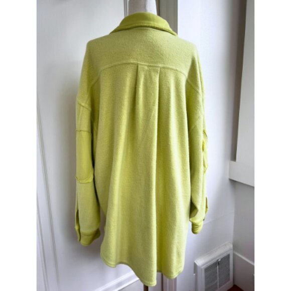 FREE PEOPLE Light Lime Green Ruby Shirt Jacket Shacket Size M - Picture 5 of 14